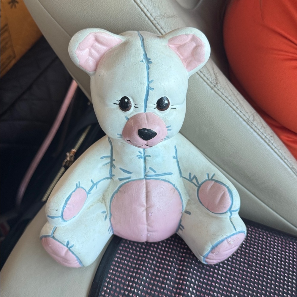 Vintage 1980s 9” Ceramic Teddy Bear Home Decor Accent